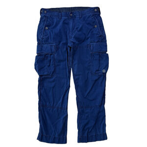Vintage Polo Ralph Lauren Military Cargo Pants 34 Blue Utility New York RRL